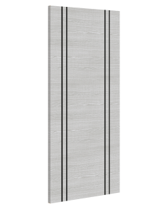 Internal Fire Door Flush Light Grey Ash with Vertical Dark Grey Ash Inlay Prefinished