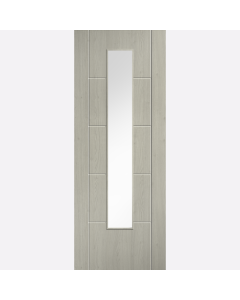 LPD Ladder Clear Glazed Light Grey Prefinished Laminate Internal Door