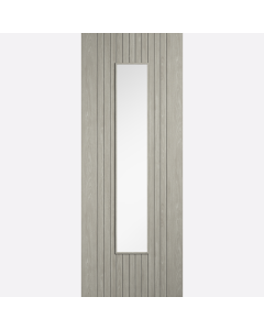 Sydney Clear Glazed Prefinished Light Grey Laminate Internal Door by LPD Doors