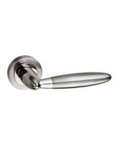 Gibraltar Mediterranean Handle on round rose Satin Nickel and Nickel Plated