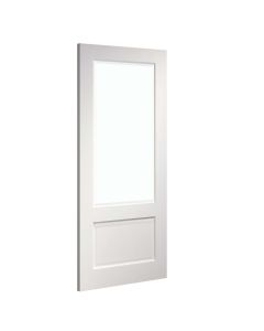 Internal Door White Primed Madison with Clear Bevelled Glass