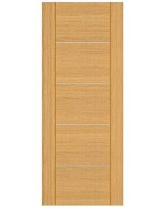 Deanta Internal Fire Door Oak Valencia With Aluminium Inlays Prefinished