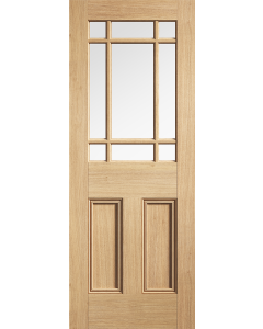 LPD Doors Downham Clear Glazed 9L Internal Oak Door Untreated
