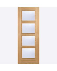 Internal Fire Door Oak Vancouver Central 4 Light Prefinished FD30 by LPD Doors