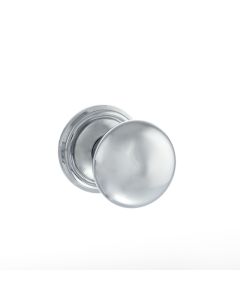 Chase Atlantic OE58MMKPC Old English Harrogate Solid Brass Mushroom Mortice Knob on Concealed Fix Rose - Polished Chrome