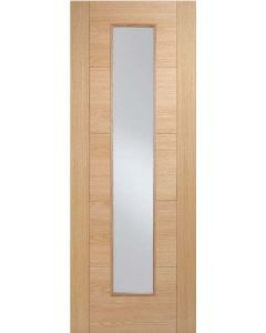 LPD Doors Oak Vancouver Clear Glazed Long Light Internal Fire Door FD30