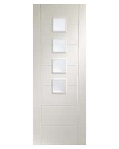 Internal Door White Primed Palermo with Obscure Glass