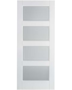 LPD Contemporary 4L Primed White Frosted Glass Internal Door