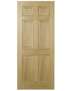 Internal Door Oak Regency 6 Panel with non raised moulding Pre Finished