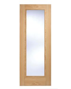 Vancouver Pattern 10 Clear Glazed Pre Finished Oak Internal Door by LPD Doors