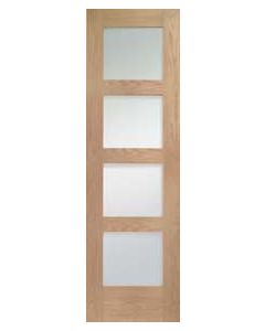Internal Oak Shaker with Clear Glass Semi Panel