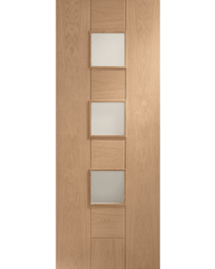 Messina Pre-Finished Internal Oak Door Clear Glass