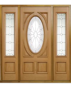 External Door Oak Sovereign Door with 2 x Empress Sovereign Sidelights and Sidelight Frame Kit