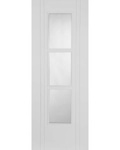 Internal Door Semi Solid White Primed Capri 3 Light with Clear Glass