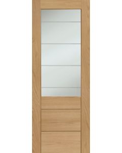 XL Joinery Palermo Original 2XG Internal Oak Door with Clear Etched Glass prefinished