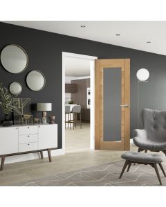 Palermo Original 1 Light with Clear Glass Untreated Oak Internal Fire Door