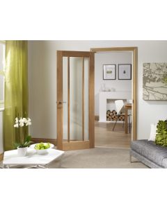 Internal Door Oak Worcester Clear Glass Pre Finished XL JOINERY