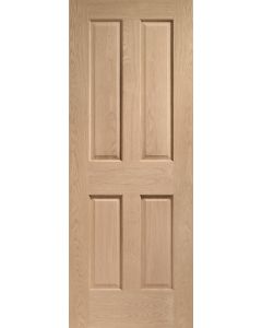 XL Joinery Victorian 4 Panel Pre-Finished Internal Oak Door No raised Mouldings