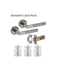 JB KIND Portland Internal Door Handle Pack Includes Hinges Pair of Handles and tubular latch