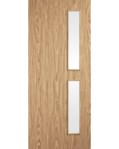 LPD Oak Flush 16G Clear Glass Fire Door FD30 FLUOAKFD16G