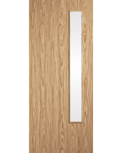 LPD Doors 20G Oak Flush Clear Glass Fire Door FD30 Pre-finished FLUOAKFD20G