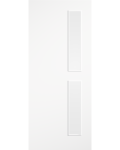LPD Doors 16G Primed White Flush Clear Glass Fire Door FD30