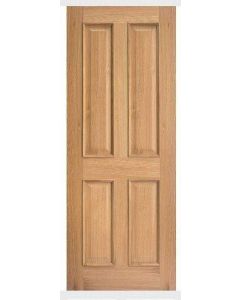 Internal Fire Door Oak Regency 4 Panel Raised Mouldings Untreated