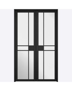 W4 Greenwich Clear Glass Internal Room Divider Prefinished Black