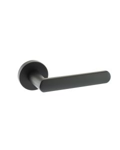 Michigan Lever On Round Rose Matt Black
