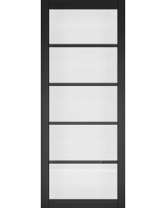 Deanta Internal Door Black Shoreditch with Clear Glass Prefinished 35SHOGBLP
