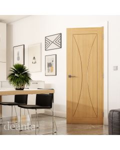 Deanta Sorrento Prefinished Oak Internal Door Lifestyle Image by Deanta
35SORX