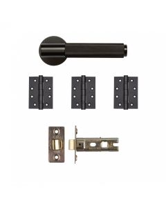 Deanta Sparta Mortice Kit Matt Black Finish for Internal Doors on round rose and fire Doors, suitable for 35mm and 44 mm Fire Doors