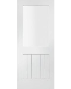 XL Joinery Internal White Primed Suffolk 1L with Clear Glass Fire Door FD30