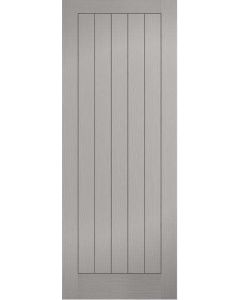 Internal Fire Door Grey Moulded Textured Vertical 5 Panel Prefinished