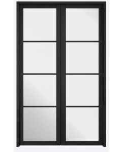 Internal Room Divider Premium Primed Black W4 Soho with Clear Glass