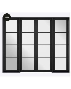 Internal Room Divider Premium Primed Black W8 Soho with Clear Glass