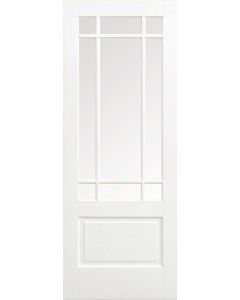 LPD DOORS Downham Clear Bevelled Glazed 9L Internal Door White Primed