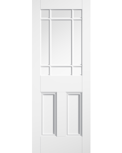 LPD DOORS Downham Clear Glass 9L White Primed Internal Door WFNOSDOWCG