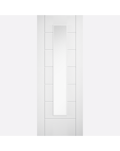LPD WHITE LAMINATE LINEAR 7P GLAZED PREFINISHED INTERNAL DOOR