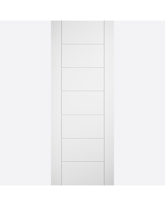 Linear 7 Panel LPD White Laminate Prefinished Internal Door by LPD Doors