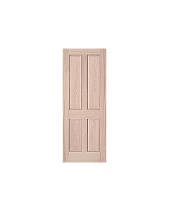 Internal Fire Door Oak 4 Panel with Non Raised Mouldings Untreated MENDES
